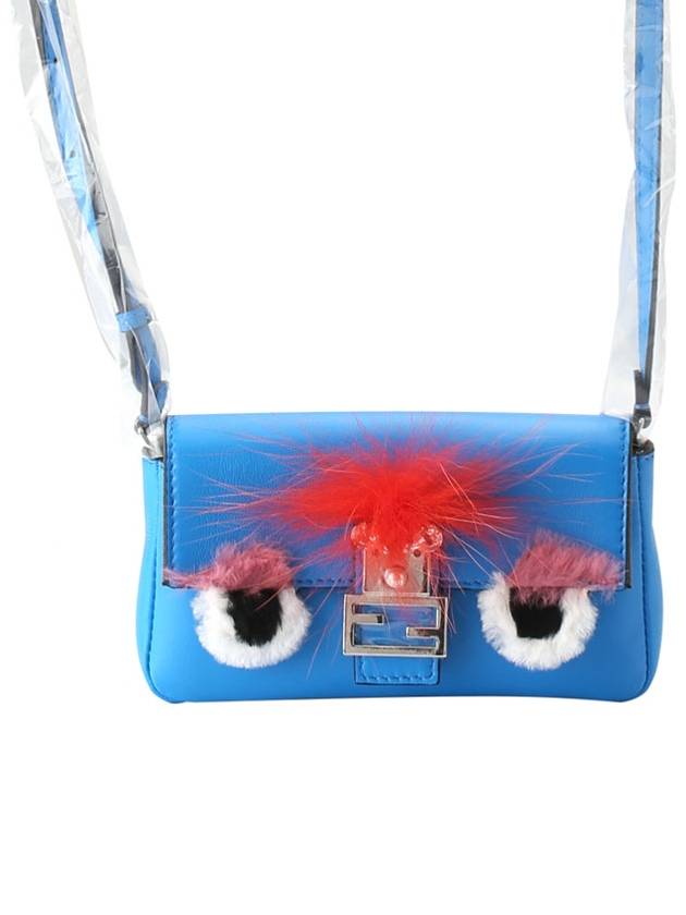 Monster Leather Shoulder Bag Blue - FENDI - BALAAN 2