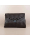 Calfskin Clutch Bag Brown - BOTTEGA VENETA - BALAAN 3