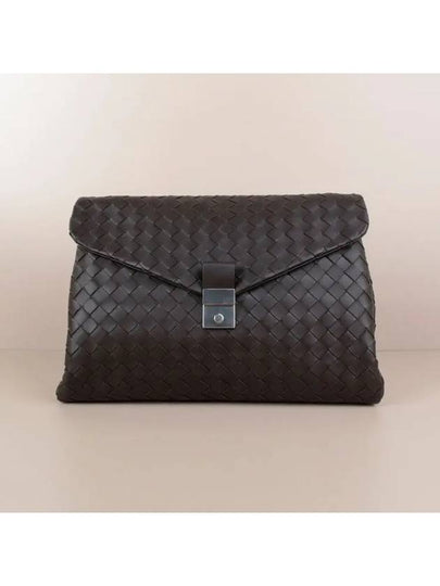 Calfskin Clutch Bag Brown - BOTTEGA VENETA - BALAAN 2