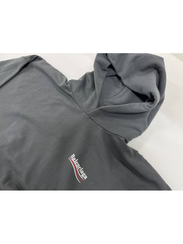 Wave Logo Large Fit Hoodie Grey - BALENCIAGA - BALAAN 3