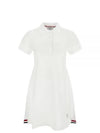 Women's Logo Patch Tennis Flare Short Dress White - THOM BROWNE - BALAAN 2