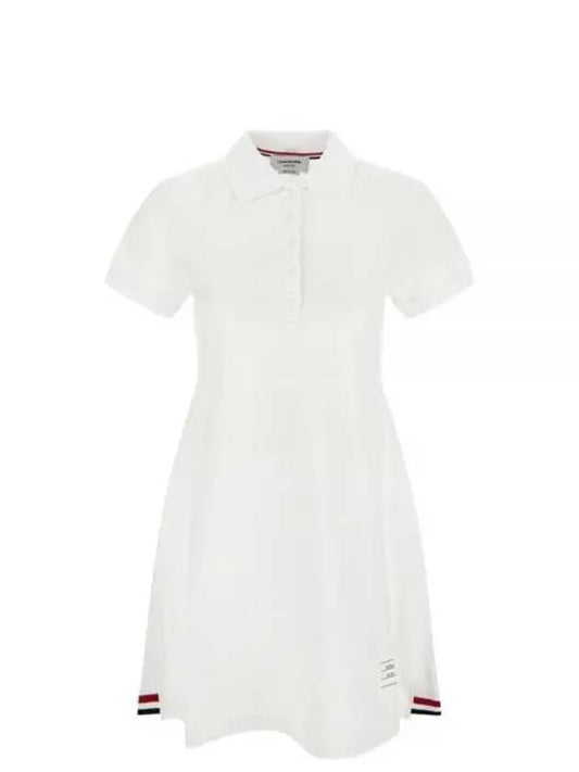 Women's Logo Patch Tennis Flare Short Dress White - THOM BROWNE - BALAAN 2