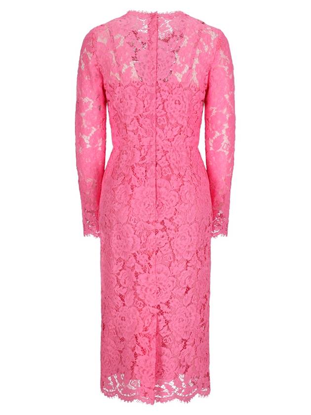 Floral Lace Midi Dress Pink - DOLCE&GABBANA - BALAAN 3