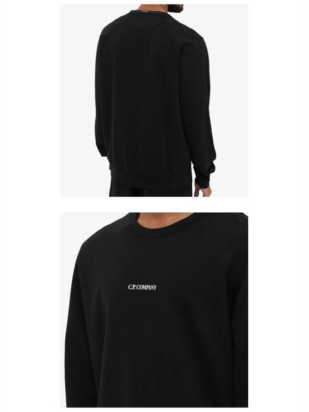 Light Fleece Logo Sweatshirt Black - CP COMPANY - BALAAN 6