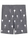 Satin Stitch Patchwork Wool Shorts Navy - THOM BROWNE - BALAAN 2