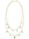 Brass Gold Finish Crystal Paris Double Necklace - CELINE - BALAAN 3