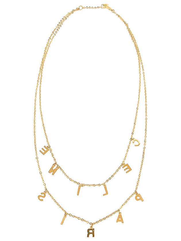 Brass Gold Finish Crystal Paris Double Necklace - CELINE - BALAAN 3