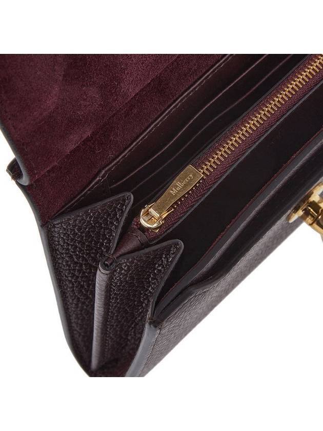 Amberley Gold Plated Oxblood Classic Grain Leather Medium Wallet Brown - MULBERRY - BALAAN 9