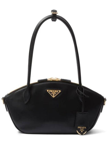 Small Leather Hand Shoulder Bag Black - PRADA - BALAAN 1