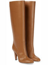 Women's Brown Karligraphy Embossed Leather Long Boots 8W8223 AGDV F1FA0 - FENDI - BALAAN 6