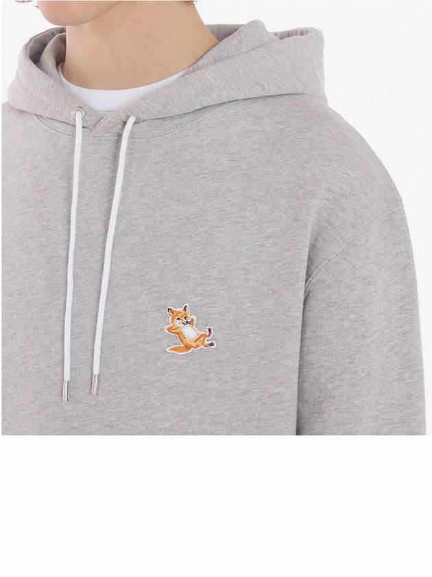 Chillax Fox Patch Classic Hoodie Grey Melange - MAISON KITSUNE - BALAAN 6