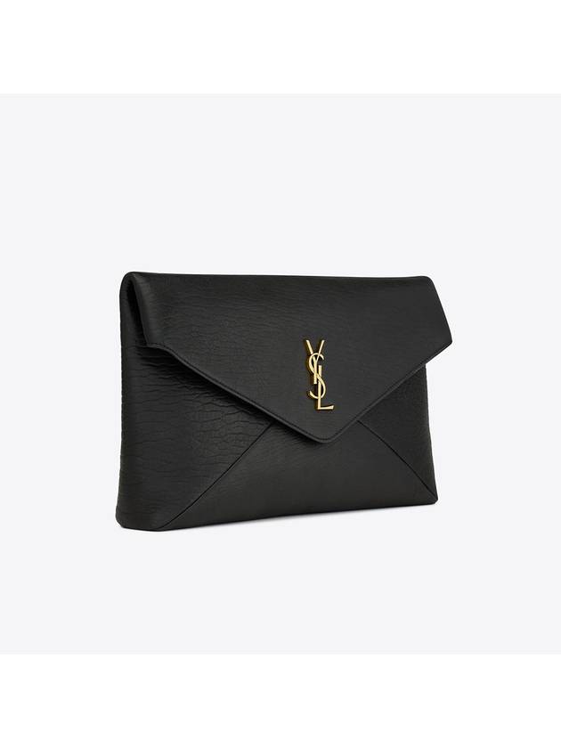 Cassandre Large Envelope Pouch Bag Black - SAINT LAURENT - BALAAN 3