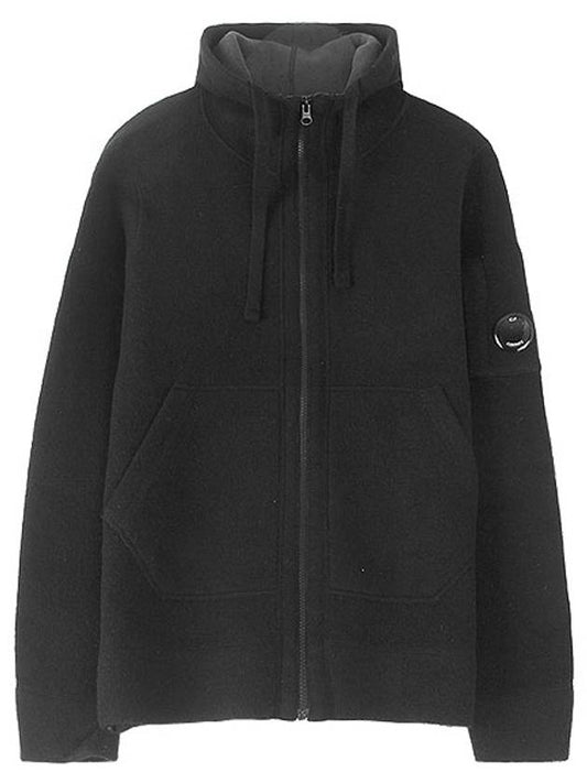 Men's Lens Wool Hooded Jacket Black - CP COMPANY - BALAAN 2