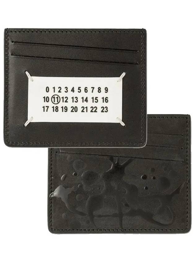 Numbering Painting Leather Card Wallet Black - MAISON MARGIELA - BALAAN 2