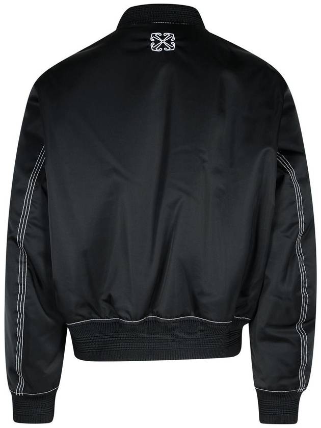 Off-White 'Sticht' Black Polyamide Bomber Jacket - OFF WHITE - BALAAN 3