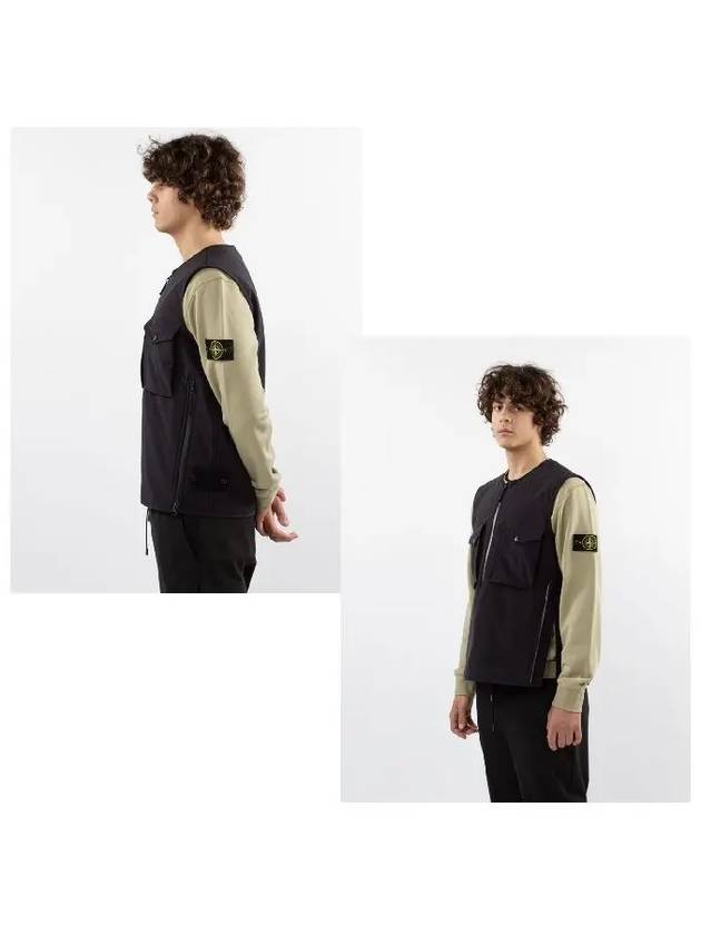 Men's Utility Half Zip-Up Vest Navy - STONE ISLAND - BALAAN 8