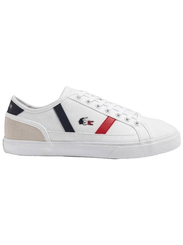 Men's Sideline Pro Textile Tricolor Low Top Sneakers White - LACOSTE - BALAAN 1