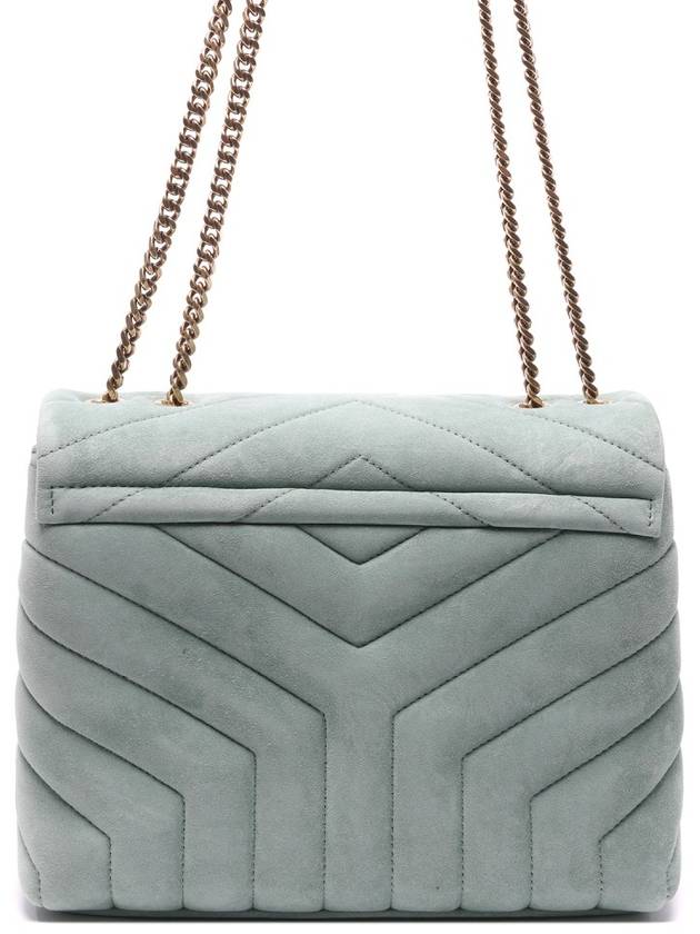 Loulou Quilted Suede Small Shoulder Bag Green - SAINT LAURENT - BALAAN 5