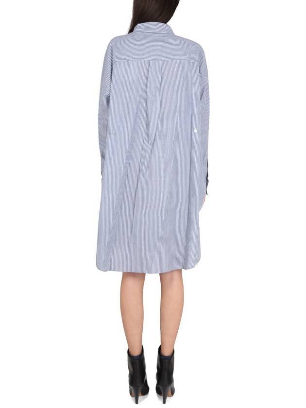 Seen Stripe Cotton Shirt Midi Dress Blue - ISABEL MARANT - BALAAN 4