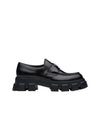 Monolith Brushed Leather Loafers Black - PRADA - BALAAN 2