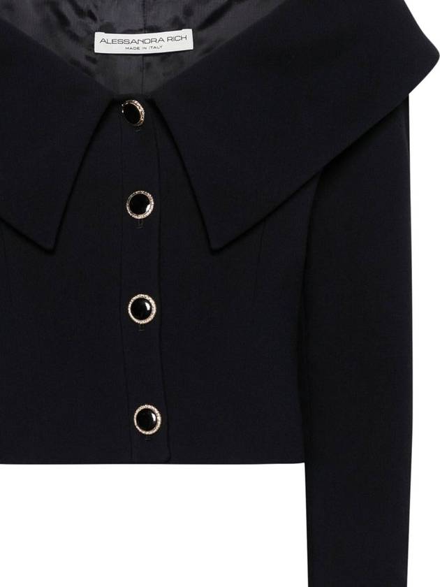 Off shoulder wool jacket black - ALESSANDRA RICH - BALAAN 3