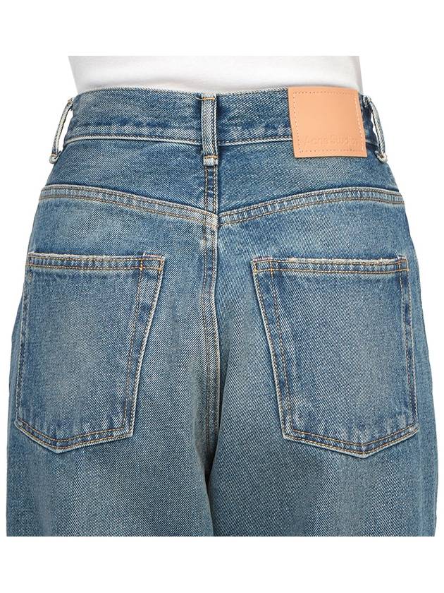 Crop Relaxed Fit Straight Jeans Mid Blue - ACNE STUDIOS - BALAAN 7