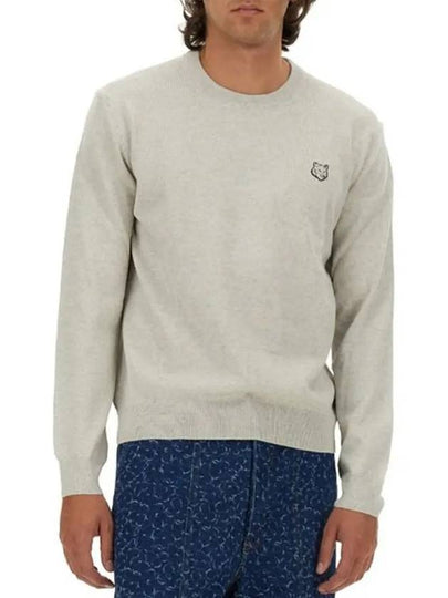 Bold Fox Head Wool Knit Top Light Grey - MAISON KITSUNE - BALAAN 2