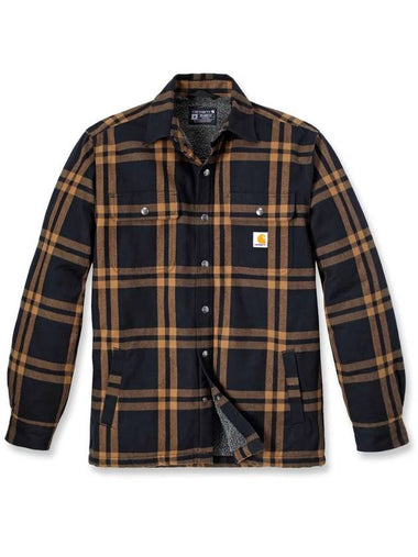 Relaxed fit flannel sherpa lined shirt jacket - CARHARTT - BALAAN 1