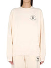 Logo Crew Neck Cotton Sweatshirt Beige - SPORTY & RICH - BALAAN 6