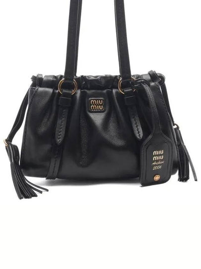 Joie Nappa Leather Mini Bucket Bag Black - MIU MIU - BALAAN 2