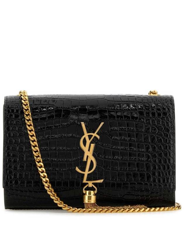 Tassel Crocodile Kate Small Cross Bag Black - SAINT LAURENT - BALAAN 2