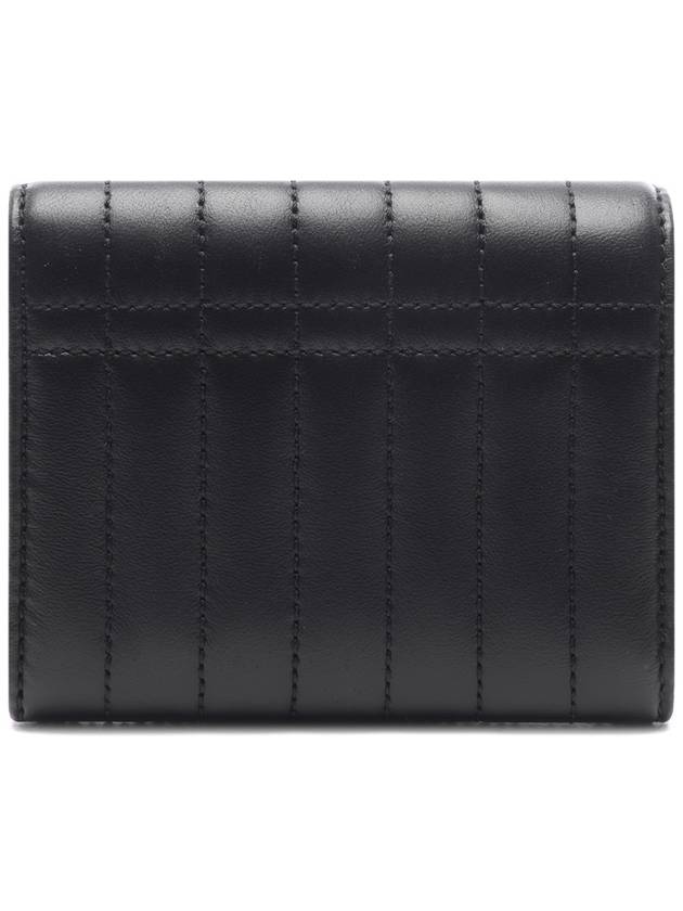 Lola Folding Small Quilted Leather Card Wallet Black Palladium - BURBERRY - BALAAN 5