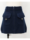 Navy Wool Mini Skirt - GANNI - BALAAN 3