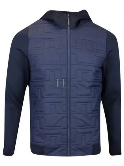 Men's Quilt Hybrid Hooded Jacket Navy - J.LINDEBERG - BALAAN 2