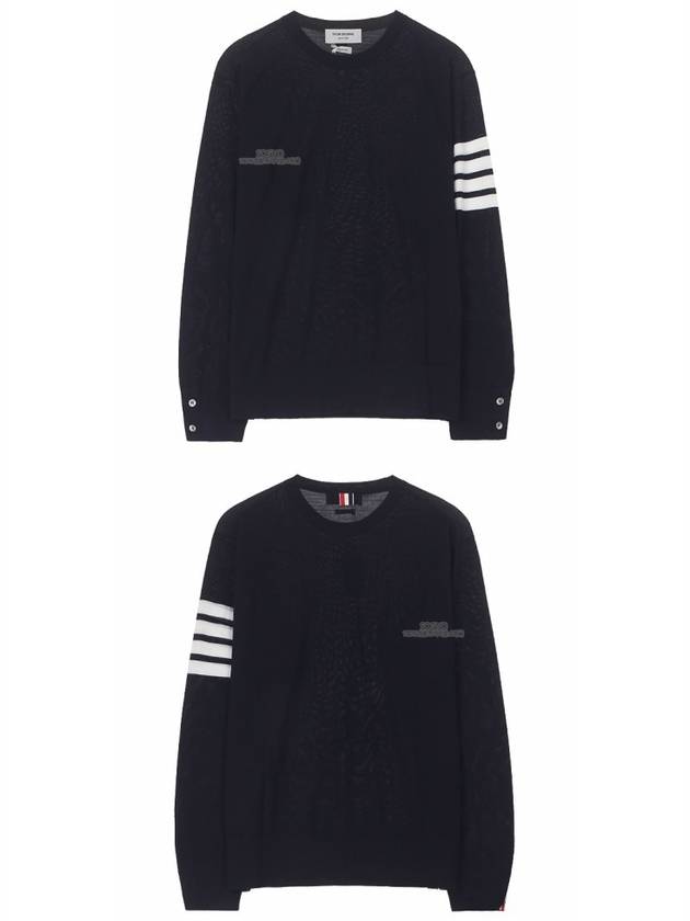 4 Bar Stripe Classic Wool Knit Top Navy - THOM BROWNE - BALAAN 6