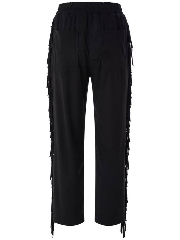 Suede Fringe Track Pants Black MTR3085 - IFELSE - BALAAN 3