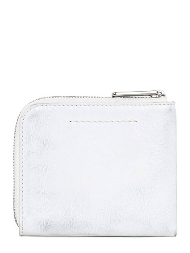 Logo Zipper Leather Half Wallet Off White - MAISON MARGIELA - BALAAN 2