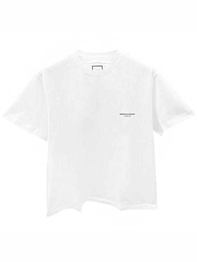 Cotton Square Label Short Sleeve T-Shirt White - WOOYOUNGMI - BALAAN 2