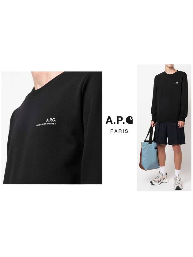 Item Logo Cotton Sweatshirt Black - A.P.C. - BALAAN 6