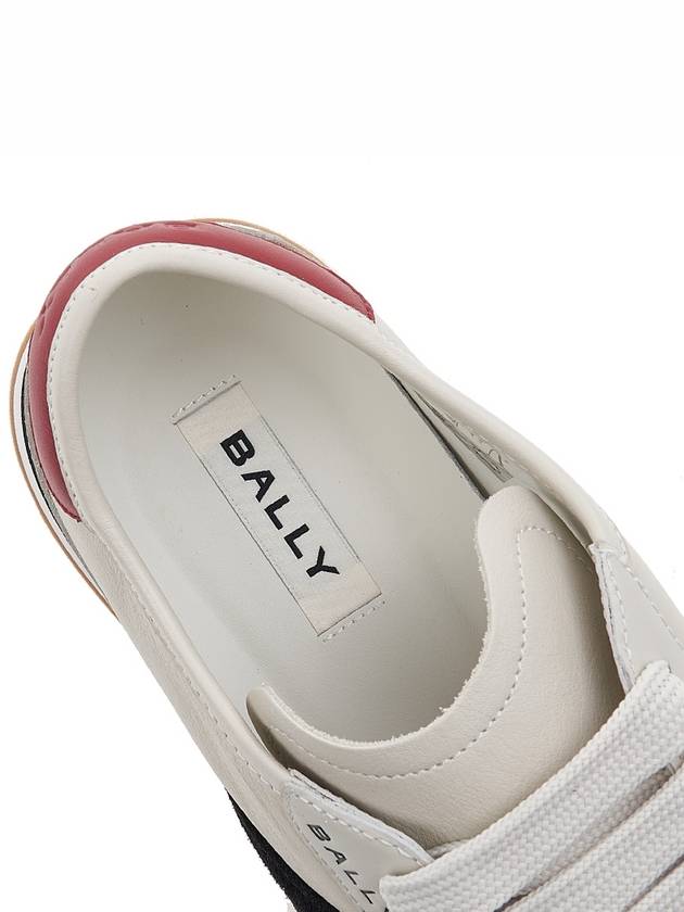 Stewy Leather Low Top Sneakers Dusty White - BALLY - BALAAN 8