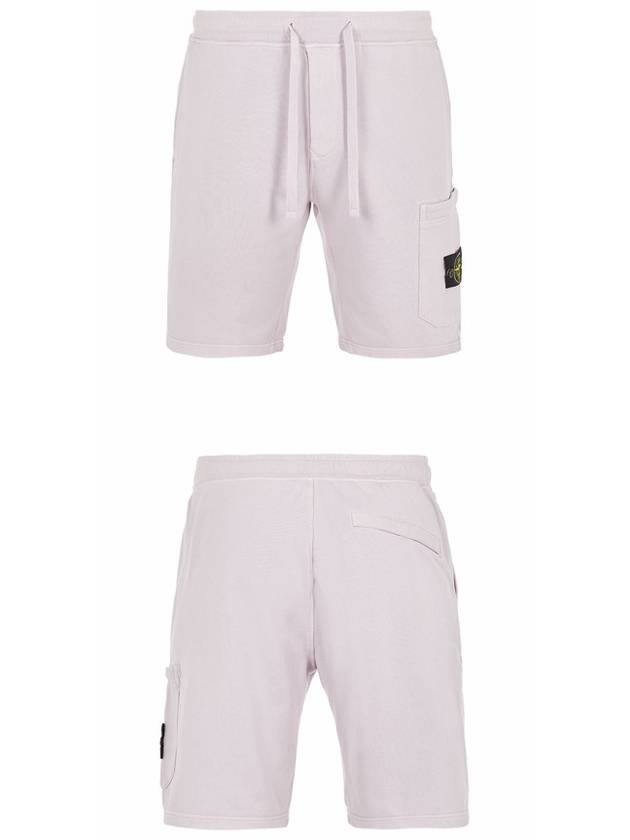 Waffen Patch  Fleece Bermuda Shorts Lavender - STONE ISLAND - BALAAN 5