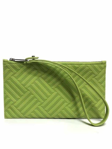 Small Leather Clutch Bag Green - BOTTEGA VENETA - BALAAN 1