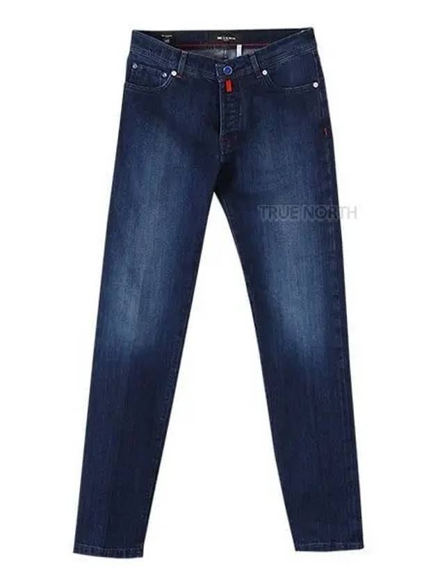 Men's Cotton Straight Jeans Navy - KITON - BALAAN 2