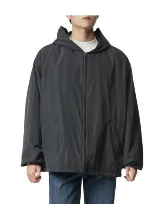 Back logo print hooded jacket black zip up - BALENCIAGA - BALAAN 1