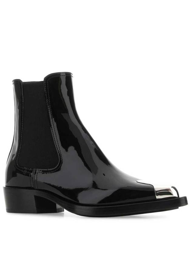 Metal Detail Patterned Leather Chelsea Boots Black - ALEXANDER MCQUEEN - BALAAN 3