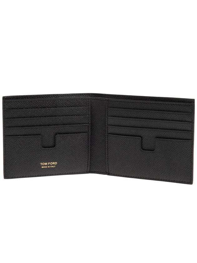 Small Grain Leather Half Wallet Black - TOM FORD - BALAAN 3