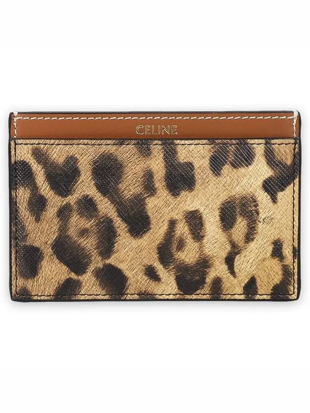 Leopard print Triomphe card wallet 10B702FT4 19LE - CELINE - BALAAN 1