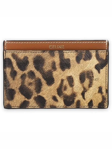 Leopard print Triomphe card wallet 10B702FT4 19LE - CELINE - BALAAN 1