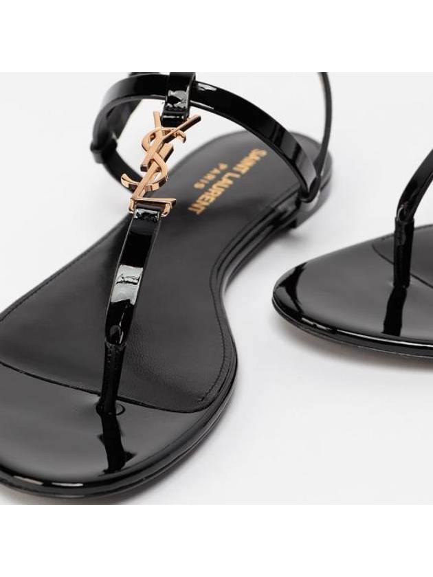 Women's Monogram Cassandra Sandals Black - SAINT LAURENT - BALAAN 6