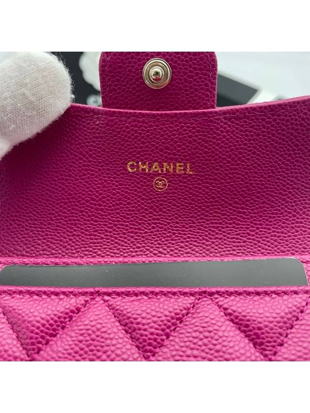 Classic snap card wallet caviar fuchsia pink gold plated AP0214 - CHANEL - BALAAN 6